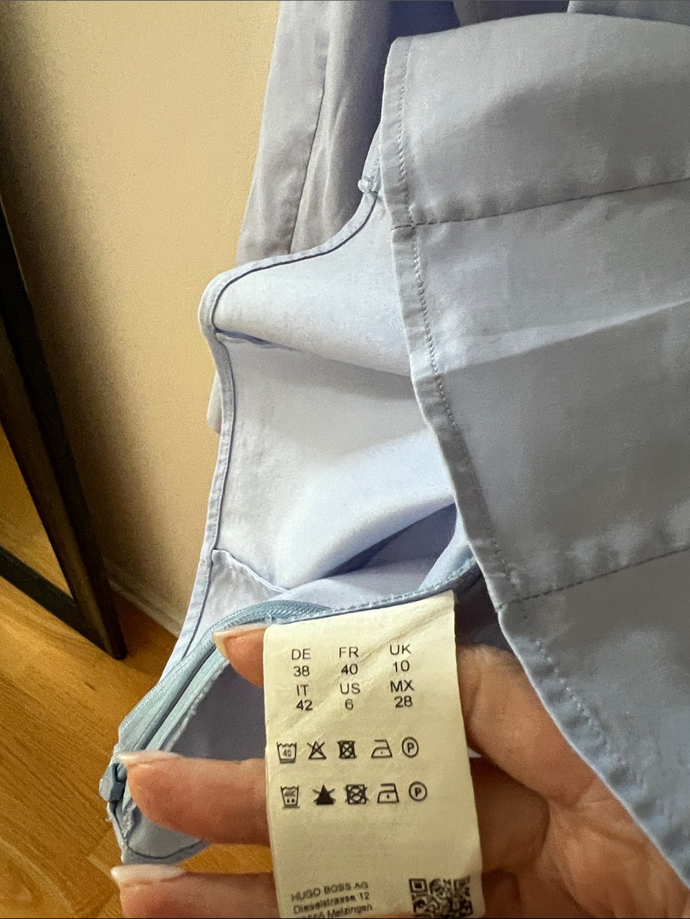 Boss Light Blue Women's-Style Dress Shirt - Picture 3 of 5